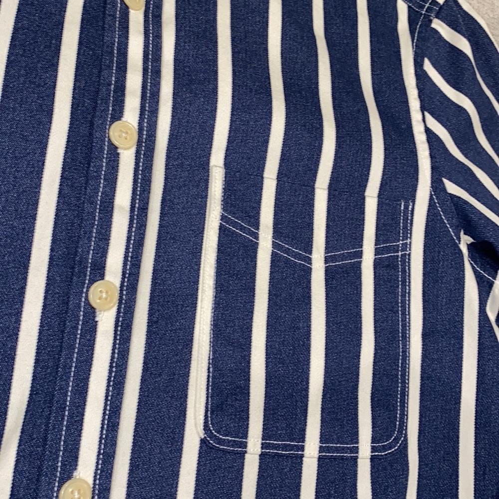 Zara cotton denim stripe button down - Picture 2 of 4